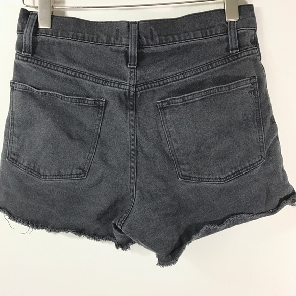 Madewell high rise denim boy shorts in faded black - Picture 2 of 5